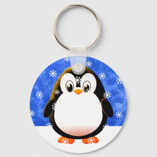 Llavero Personalizado de pingüino rosado y Personalizado d
