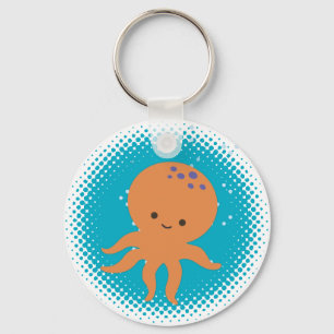Llavero Personalizado de pulpo lindo océano azul