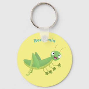 Llavero Personalizado de saltamontes alegre verde