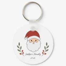 Llavero personalizado de Santa navideño acogedor