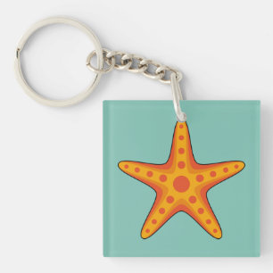 Llavero Personalizado de Starfish Naranja Cute