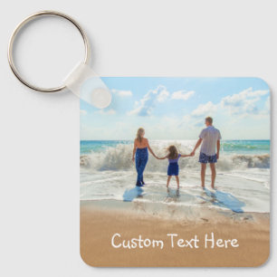 Llavero Personalizado de su familia Foto y cadena de texto