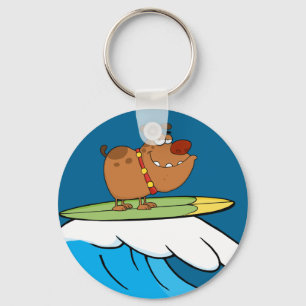 Llavero personalizado de surf de perros