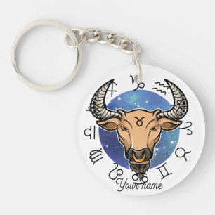 Llavero personalizado de Tauro y Virgo del zodiaco