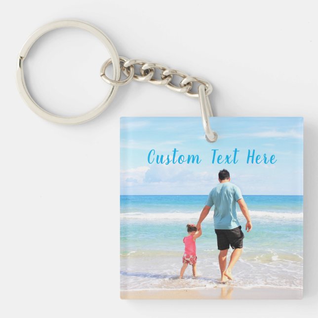 Llavero Personalizado de texto fotográfico - Su diseño Sup (Frente)