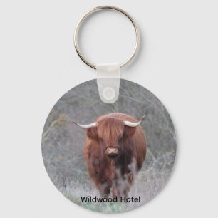 Llavero personalizado de vaca de las Highlands