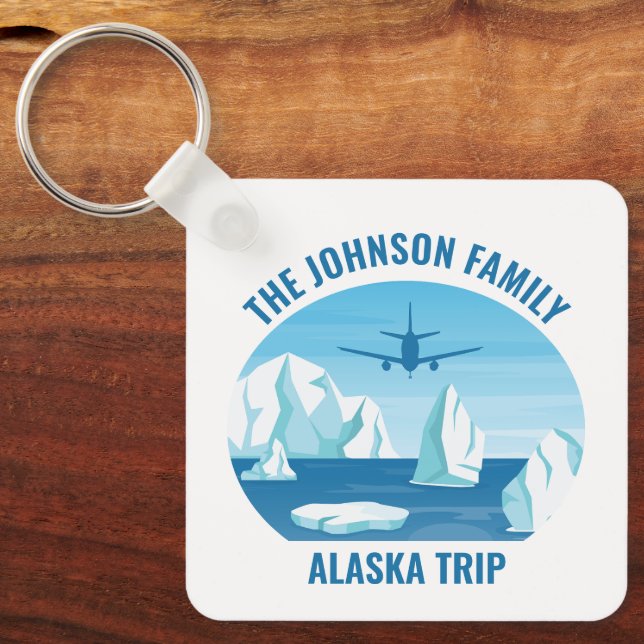 Llavero Personalizado de vacaciones de familia Alaska Glac (Anverso)