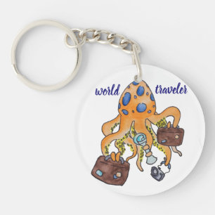 Llavero Personalizado de vacaciones de viaje Ilustracion O