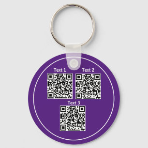 Llavero Personalizado de varios códigos Qr negro minimalis