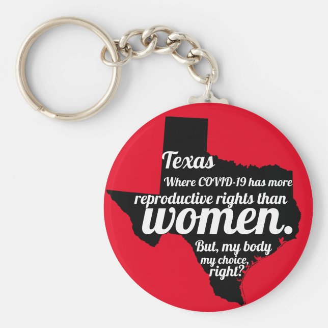 Llavero Personalizado de Virus Feminista de Texas (Frente)