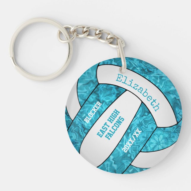 Llavero personalizado de voleibol de niñas blancas turques (Frente)