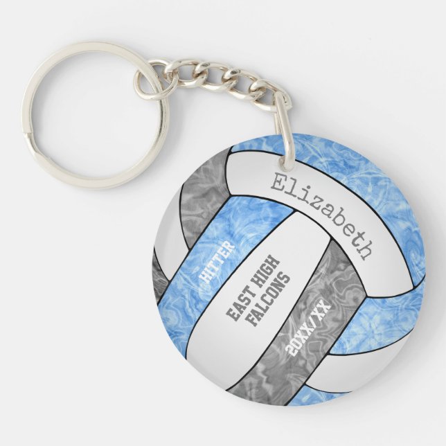 Llavero Personalizado de voleibol gris claro (Frente)