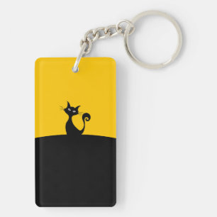 Llavero Personalizado del Diseñador de Guay Cat Silhouette