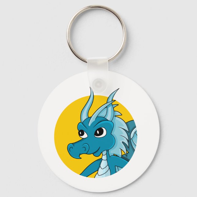 Llavero Personalizado del dragón azul (Anverso)