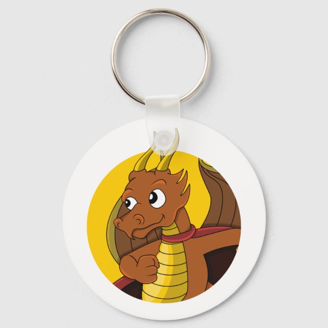 Llavero personalizado del dragón naranja (Anverso)