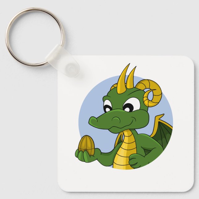 Llavero Personalizado del dragón verde (Anverso)