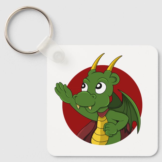 Llavero Personalizado del dragón verde (Anverso)