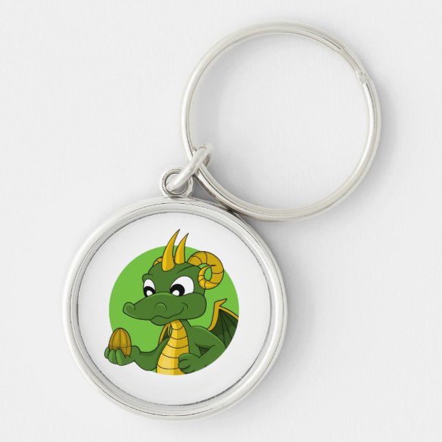 Llavero Personalizado del dragón verde (Frente)