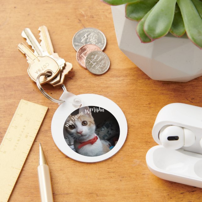 Llavero Personalizado del gato Nombre de la cadena de rega (Escritorio )