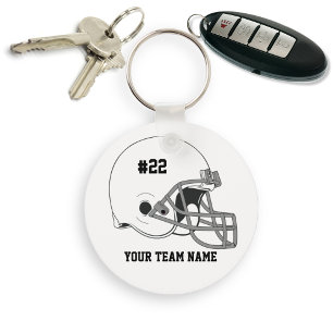 Llavero Personalizado del Helmet・del White Gray Football H