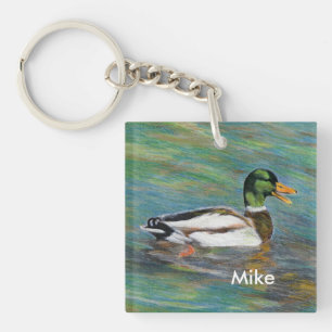 Llavero personalizado del pato silvestre del