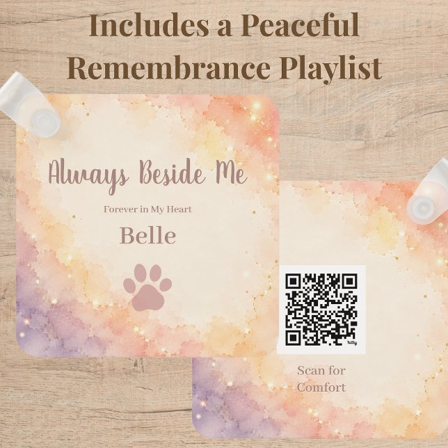 Llavero personalizado del Puente Arcoíris con códi (Personalized Rainbow Bridge photo keychain honoring beloved dogs, cats, and cherished companions.)