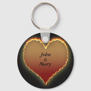 Llavero personalizado del romance del corazón