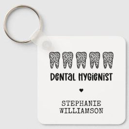 Llavero Personalizado Dental Hygienist Leoparst Print Teet