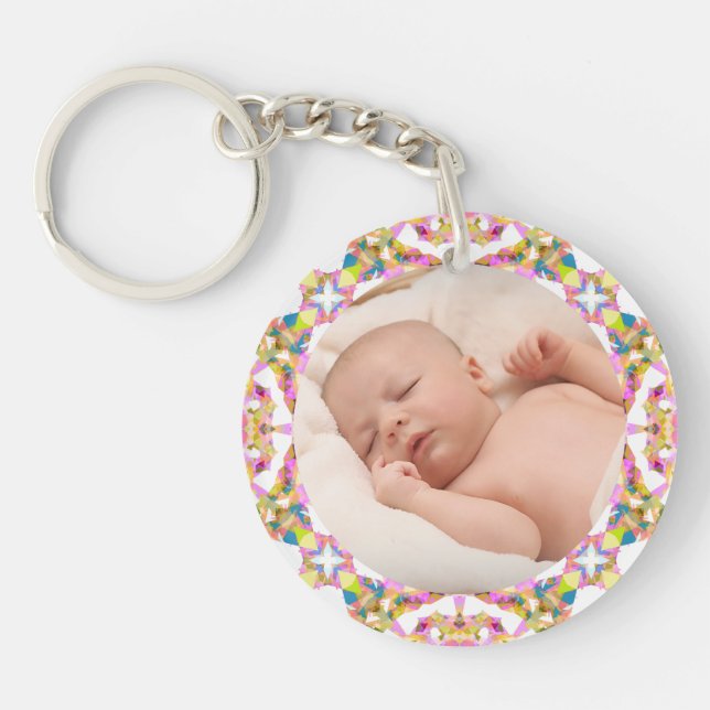 Llavero Personalizado Día de la Madre Foto de regalo verde (Frente)