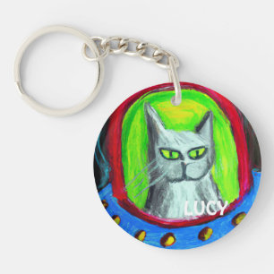 LLAVERO PERSONALIZADO DIBUJO ANIMADO DE GATO DIVERTIDO EN