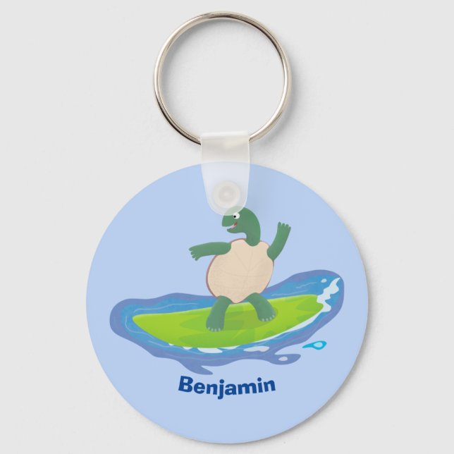 Llavero Personalizado divertida de la ola de tortugas (Anverso)