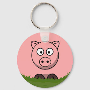 Llavero Personalizado divertido Round Pig