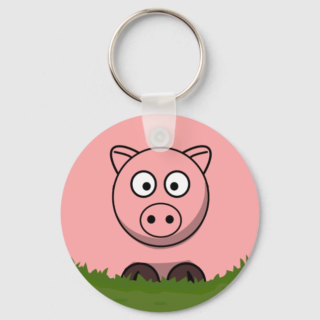 Llavero Personalizado divertido Round Pig (Anverso)