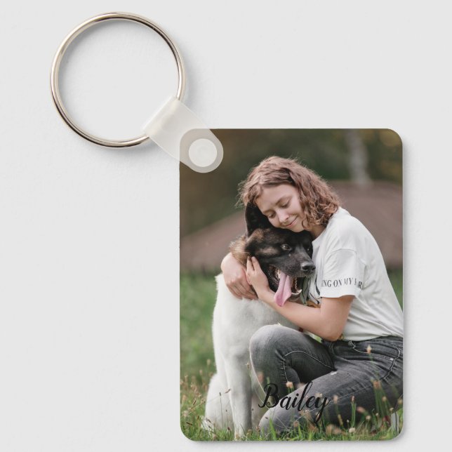 Llavero Personalizado Dos foto y nombre (Anverso)
