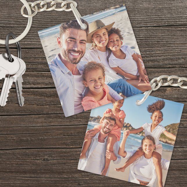 Llavero Personalizado dos fotos foto de doble cara foto fo (Custom Two Photo Double Sided Family Photo Keychain)