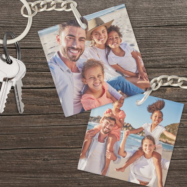 Llavero Personalizado dos fotos foto de doble cara foto fo (Custom Two Photo Double Sided Family Photo Keychain)