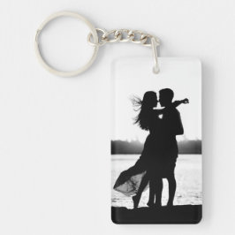 Llavero Personalizado Dos fotos lo hacen negro y blanco