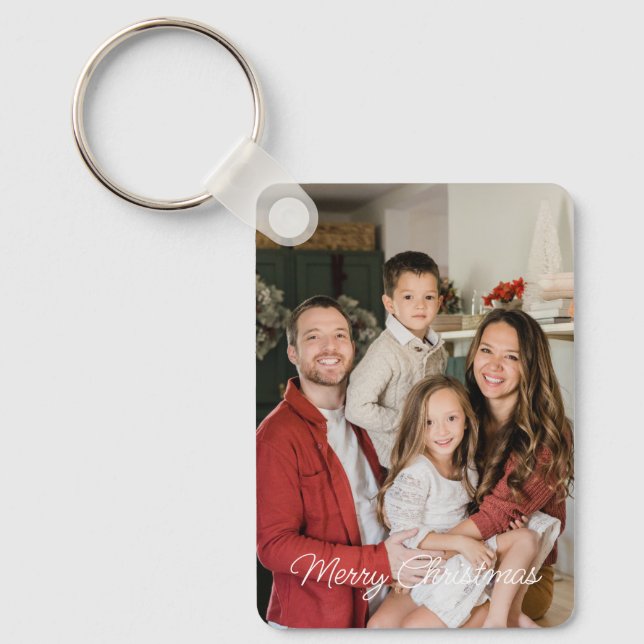 Llavero Personalizado Dos Navidades De Dos Familias Fotogr (Anverso)