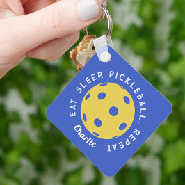 Llavero Personalizado Eat Sleep Repeat Pickleball Keychain