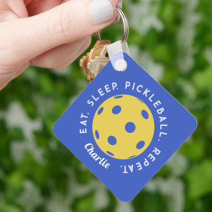 Llavero Personalizado Eat Sleep Repeat Pickleball Keychain