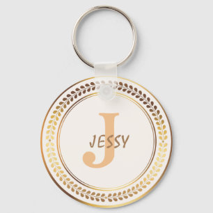 LLAVERO PERSONALIZADO ELEGANT GOLD MONOGRAM KEYCHAIN
