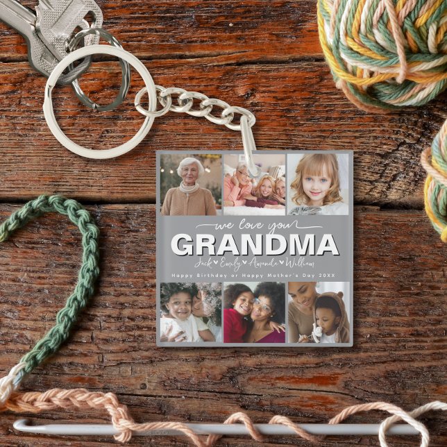 Llavero Personalizado Elegant Te amamos el collage de foto (Subido por el creador)