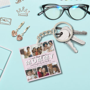 Llavero Personalizado Elegant Te queremos, mami collage de