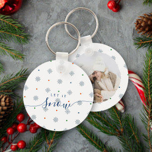 Llavero Personalizado elegante Déjalo nevar foto