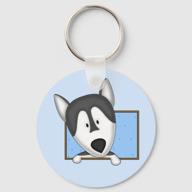 Llavero Personalizado enmarcado Alaskan Malamute Keychain (Anverso)