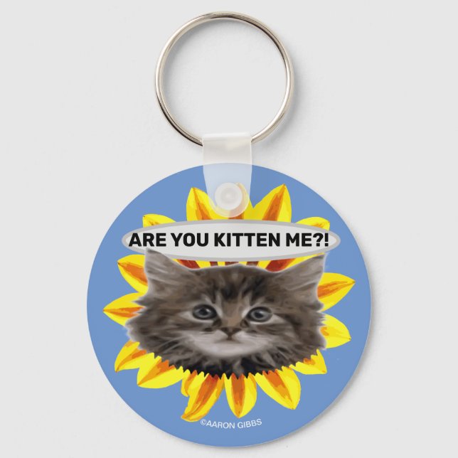 Llavero Personalizado Eres Gatito Me Sunflower Keychain (Anverso)