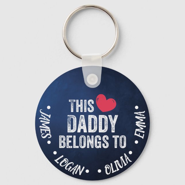 Llavero Personalizado Este papá pertenece a los nombres pe (Anverso)