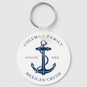 Llavero Personalizado Familia Cruise Ship Nautical Anchor 