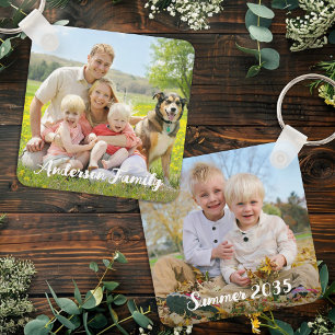 Llavero Personalizado Familia de dos fotos Doble cara Pers