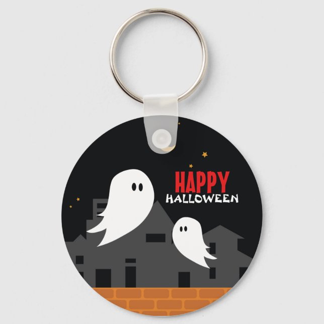 Llavero Personalizado fantasmal de Halloween (Anverso)